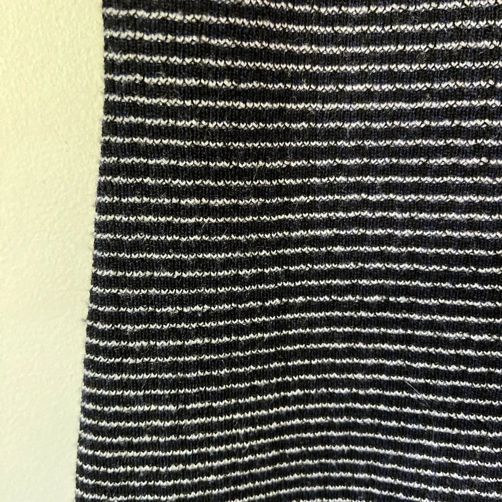 Theory Koldeen O Noble Wool Midi Dress Striped Size L Blue Black Luxury Career